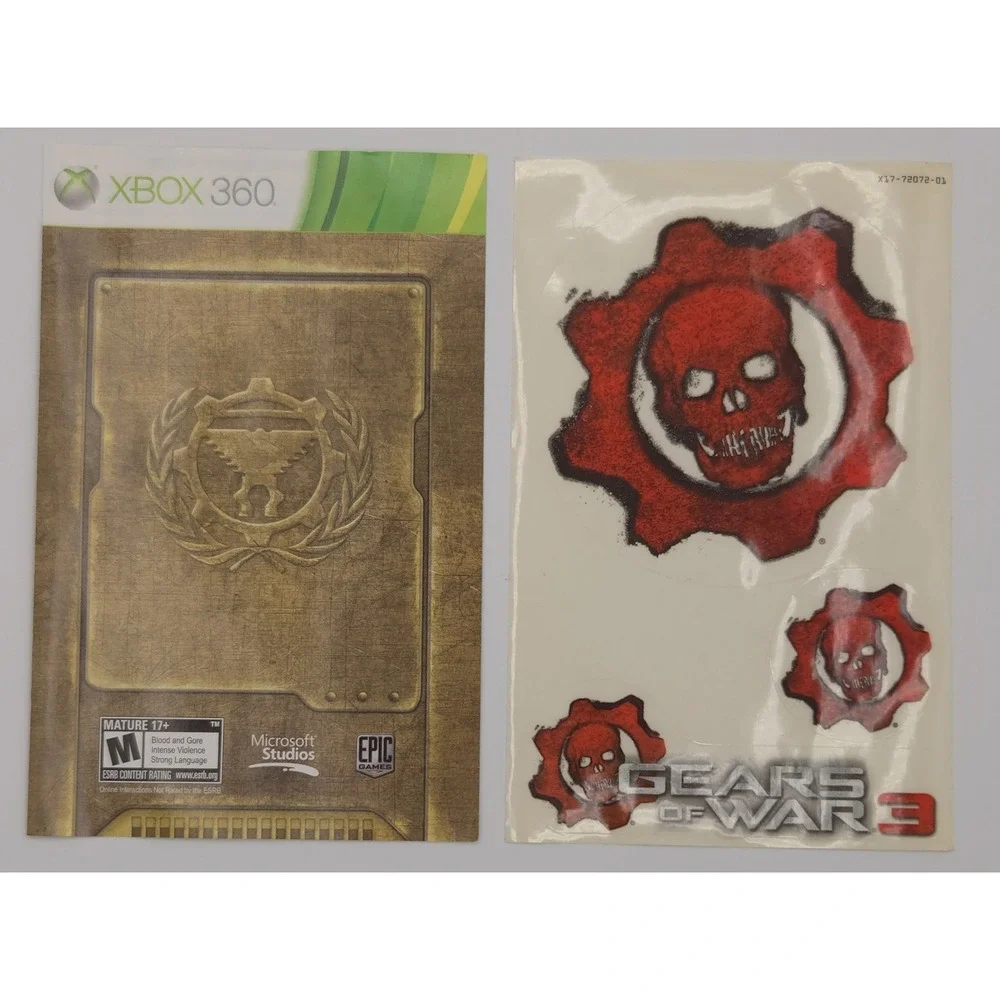 Gears of War 3 - Xbox 360 - Microsoft - CIB - with Manual and Stickers - TESTED